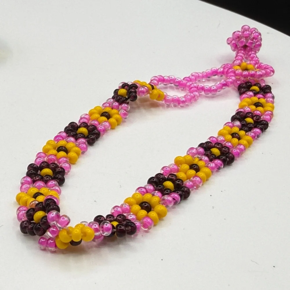 3Pc Colorful Handmade Seed Bead Floral Bracelets Daisy Friendship Jewelry Set